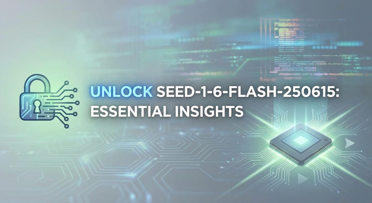 Unlock seed-1-6-flash-250615: Essential Insights