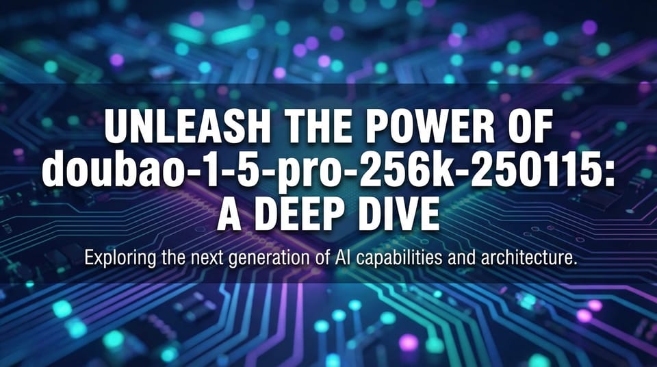 Unleash the Power of doubao-1-5-pro-256k-250115: A Deep Dive
